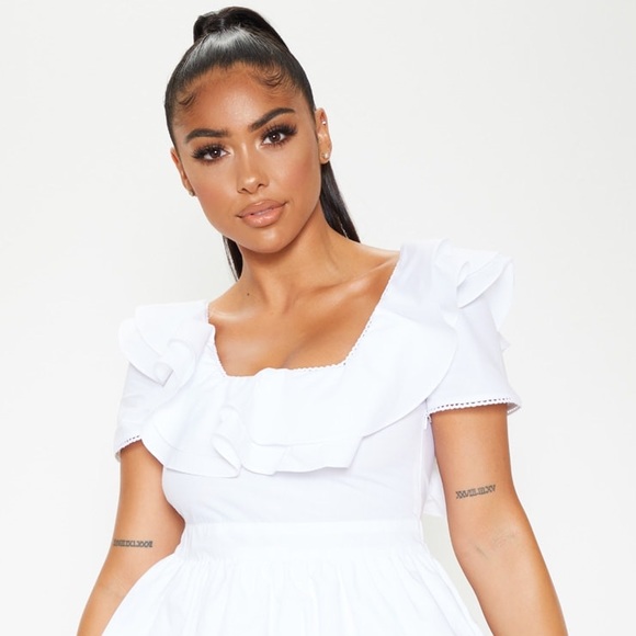 Square neck tiered frill dress - Picture 2 of 2